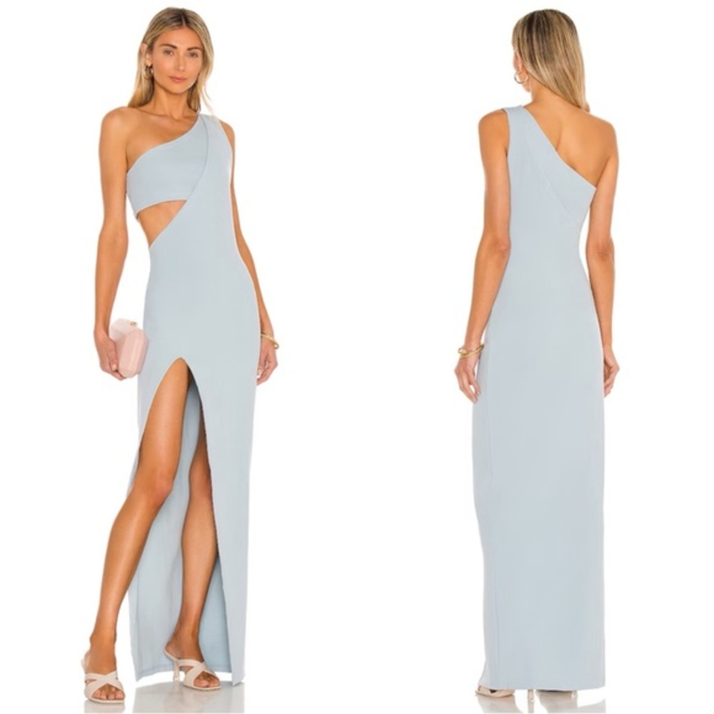 Atoir Sky Blue Asymmetric Maxi Dress
